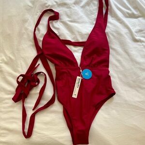 NWT Cupshe Women’s Red One Piece Swimsuit